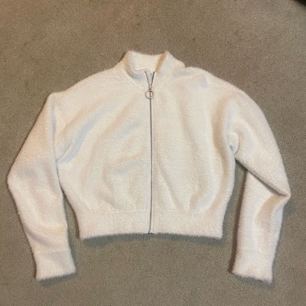 Whitney Simmons eyelash knit jacket